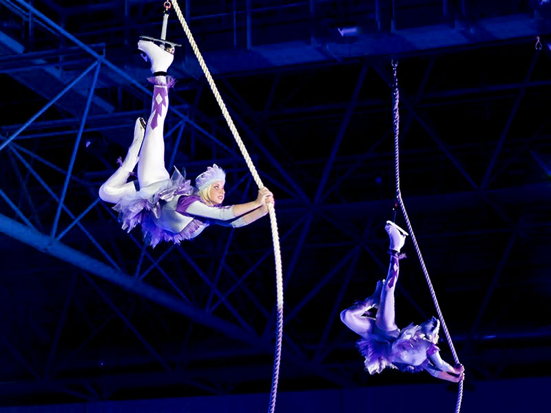 Snowflakes-girls on aerial ropes